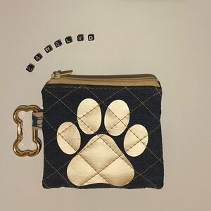 Quilted Pouch with Gold Paw Print